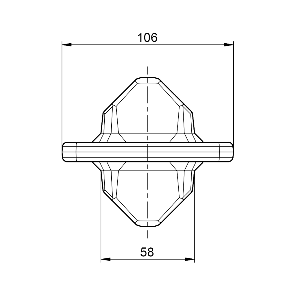 Schéma technique du cône d’empilage pour container maritime, avec vue détaillée et mesures précises pour une installation conforme aux normes ISO.